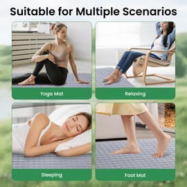 MURT Grounding Mat for Feet - Pure Cotton with 10% Silver Fiber - 24 x 36 inches - Indoor Earthing Mat for Better Sleep - Home/Office - Machine Washable