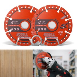 2-Pack Diamond Cutting Wheel 4 1/2 x 7/8 Inch, 115mm Metal Cutting Discs Segmented Diamond, Fast Saw Accessory for Angle Grinder Cut Off Wheel with 5000+ Cuts On Stone Tiles Ceramics Rebar Steel Iron