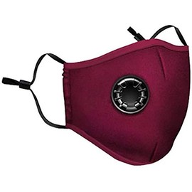 Delafino Face Mask In Cotton - Red - 3-Layers with 2 Filters. Washable & Reusable