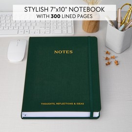 ZICOTO Aesthetic Thick Linen Journal Notebook For Women - Modern B5 Hardback College Ruled Note Book With 300 Lined Pages - Perfect For Writing And Staying Organized at Work or School