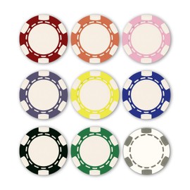 DA VINCI 6 Spot Clay Composite 11.5 gram Poker Chips, 100 Blank Black Chips for Direct UV Print or Hot Stamp