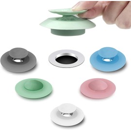 Bathtub Drain Stopper - 5 Pack Silicone Tub Stopper and Hair Catcher, Shower Drain Cover Strainer, Easy Install and Clean, Protects Bathroom and Kitchen Drains from Hair and Debris