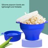 Microwavable Popcorn Bowl with Transparent Lid and Handle Collapsible Silicone