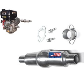 ARSPORT 1" NPT Thread Super Muffler 304 Stainless Steel for Predator 301, 420, 459, 670. GX240, GX270, GX390 Compatible with Exhaust Flex tubig, Generators, Mud motors, Surface-drive motors.