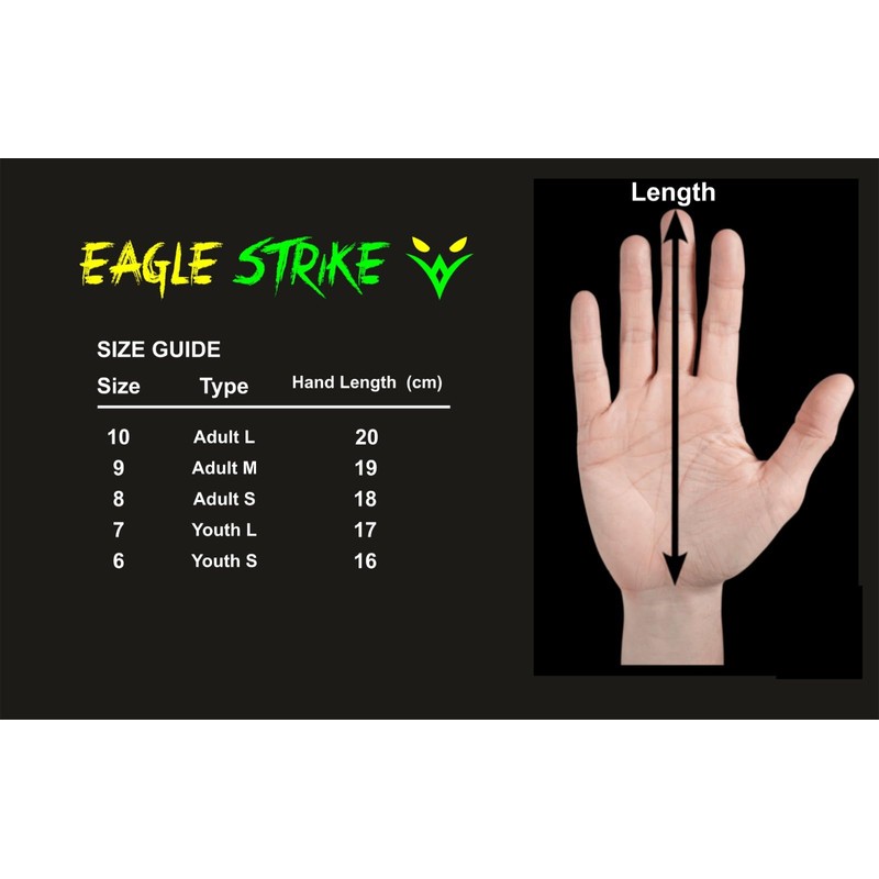Soccer Goalie Gloves - Fingers Protection, Sizes 5 to 10,