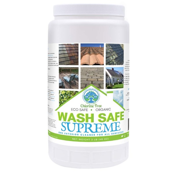 Wash Safe Industries SUPREME CLEAN Eco-Safe and All Natural Exterior Surface Cleaner, 3 lb Container, clear (WS-SU-3LB)