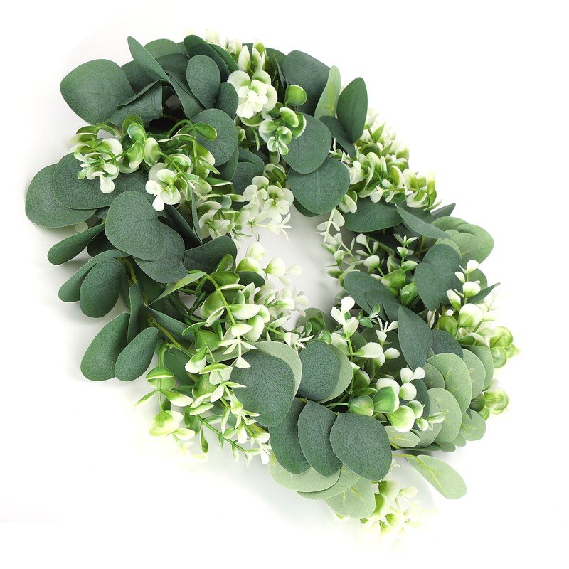 Home Hanging Artificial Plants Wreath Green Leaf Wreath Decoration for