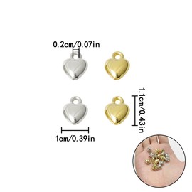 WELANE Heart Charms, 100 PCS Mini Metal Heart Pendant for Jewelry Making (Gold & Silver,10mm)