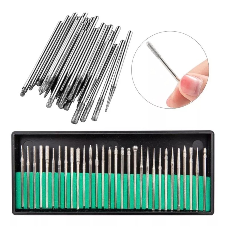 Mussa 30 Puntas Broca Para Drill Esmeril Profesional Para Uñas