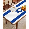 Petite Pine 60×82 Inch Rectangle Israel Flag Polyester Tablecloth,Large 5×6.8