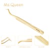 Ms.Queen Lash Tweezers for Eyelash Extension-Professional Lashing Tweezers for Mega