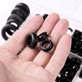 KEWAYO 125pcs 18 Pcs Rubber Grommets Grommet Set Cable Grommet Kit Articulating Rings Wire Protection Double Sided Protective Grommets