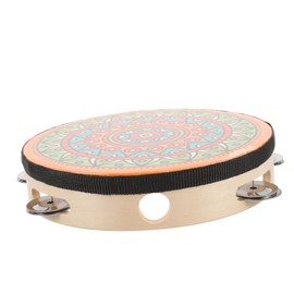 FRCOLOR Handheld Tambourine Drum for Percussion Musical Instrument Safe Design for Stage Performances Birthdays and Classroom Music Events