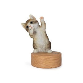 Uvia Dancing H20355-24 Pheasant White Cat Smartphone Stand, 5.0 x 3.8 x 6.3 inches (12.8 x 9.7 x 16 cm), Doll, White Cat Figure, Figurine, Animal, Cat, Music, Dance, Cute,