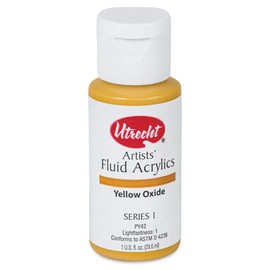 Utrecht Fluid Acrylics - Yellow Oxide, 1 oz bottle