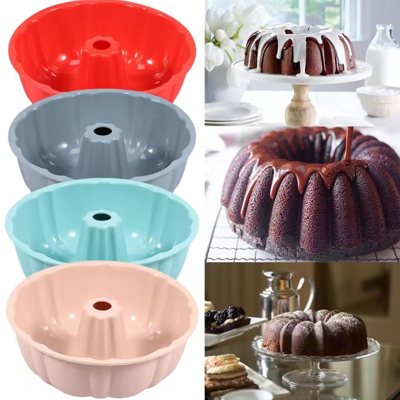 Lecute Moldes para Hornear Flor Rosca Acero Inoxidable Antiadherente Para