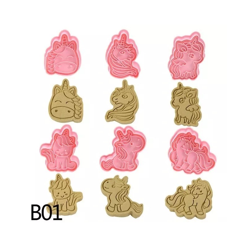 KH Cortadores Galletas Surtido Impresión 3d Unicornio 6figuras