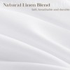 DUKIYO White Linen 90 Inch Shower Curtain Extra Long Cloth