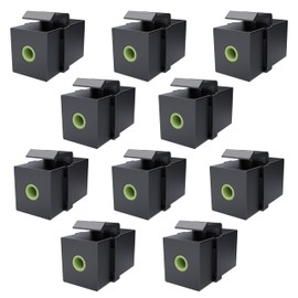 DIYTECH Premium 3.5mm Keystone Jack, Female to Female Headphone Speaker Jack Keystone, Stereo Wall Jacks in-line Modular, for Audio Jack Wall Plates, Aux Wall Plate (10 Pack Black)