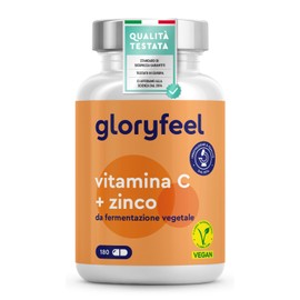 Vitamina C, 180 Capsule, 500 mg + Zinco 10 mg, Qualità Testata Premium, Scorta 6 mesi, Integratore Difese Immunitarie, Vitamina C Pura Tamponata con Ascorbato di Calcio con Zinco, 100% Vegan