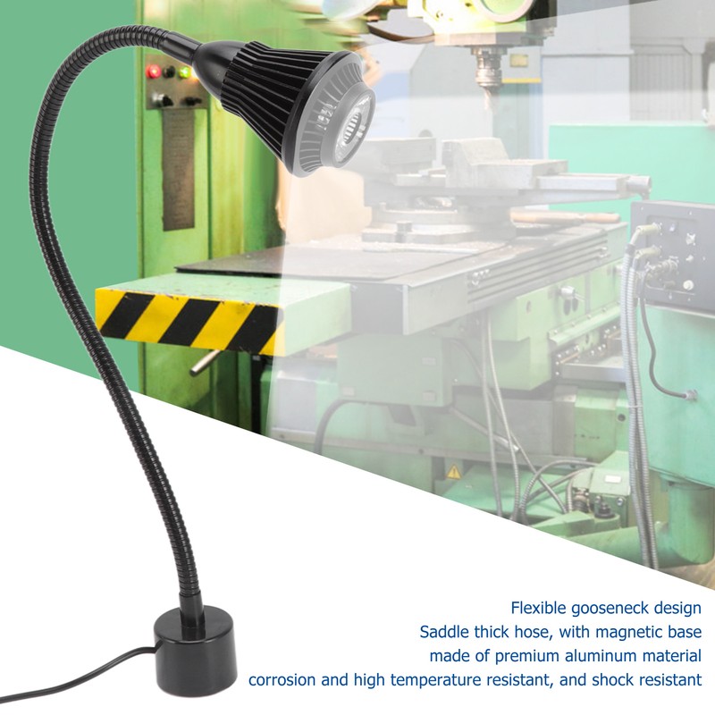 7W LED Machine Work Lamp with Magnetic Base Aluminum Gooseneck