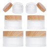 Miayon 6Pcs Glass Cosmetic Containers with Wood Lid Refillable Cosmetic