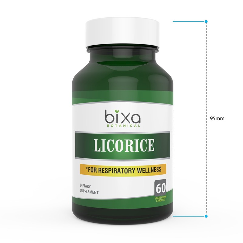 Licorice Root Extract Capsules/Mulethi/Glycyrrhiza Glabra, 60 Veg Capsules, 450 mg,