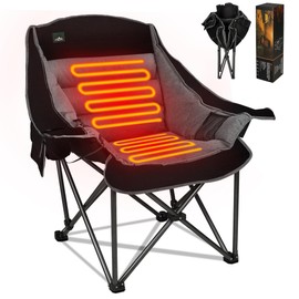 Northroad XL Heated Camping Chair, Oversized Heated Chairs,Portable Folding Heated Lawn Chair W/3 Control Levels for Outdoor Hiking, Picnics, Heavy-Duty 400-lbs Capacity, (Battery NOT Included)