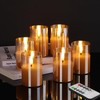 Girimax Gold Glass Flameless Votive Candles with Remote Timer, Real