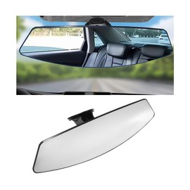 Bittwee Car Rear View Mirror, HD 360° Adjustable Anti-glare Adjustable Extra Wide Automotive Panoramic Rear View Mirror with Suction Cup, Interior Decor Universal for SUV, Truck, RV, Van