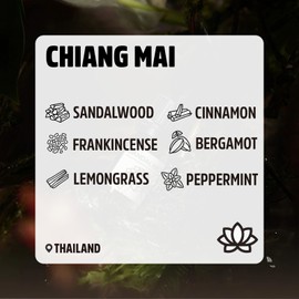 INCENS Essential Oils Set Chiang Mai Series Set of 6-100% Pure Oils kit Cinnamon, Sandalwood, Frankincense, Peppermint, Lemongrass, Bergamot 10ML Suitable for Candle Making, Fresh fragrances Diffuser