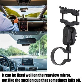 Sanpyl Dash Cam Mount, Car Rearview Mirror Support Kit, 360 Degree Rotating, Compatible with DVR Camera, Black