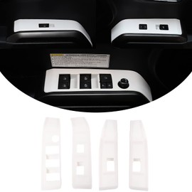 Front and Rear Doors 4pcs Look Interior Door Armrest Window Switch Panel Cover Trim Compatible with Toyota Tacoma 2016 2017 2018 2019 2020 2021 2022 2023 (White)