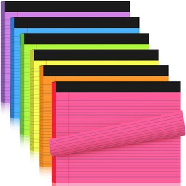 Jetec 6 Pcs Legal Pads Landscape Pad College Ruled 50 Sheets Pad Assorted Colors Writing Pads 11" x 9.5" Horizontal Notebook for Work Travel Office Supplies (Fluorescent Colors)