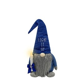 Rae Dunn Gnomo Hanukkah - Decoración para el hogar - Figura de peluche escandinava, sueco/nórdico Tomte Nisse, elfo de 19 pulgadas con vela LED para e