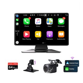 Wireless Carplay Screen for Car - Compatible with Portable Apple CarPlay & Android Auto, Car Play Screen with Backup Camera, Blue-Tooth, GPS Navigation, Mirror Link, Fits All Vehicles (9”)