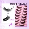 False Eyelashes with Glue Natural 10 Pairs Russian Strip Lash