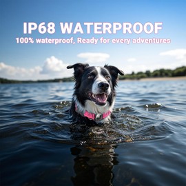 HDDTTZ AirTag Dog Collar, IP68 Waterproof Integrated Air Tag Dog Collars with Reflective, Ultra-Durable, Comfortable Padded, Heavy Duty Dog Collars for Small Medium Large Dogs, M (12.6"-17.1"), Pink