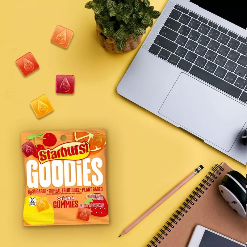 STARBURST GOODIES Original Low Sugar Plant-Based Fruit Gummy Candy, 1.8