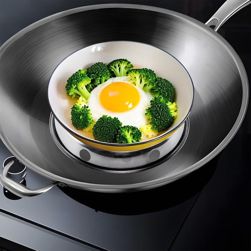 Wok Ring, Stainless Steel Wok Rack, 7¾-Inch and 9¾-Inch Reversible