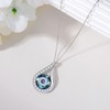 PELOVNY Evil Eye Crystal Necklace 925 Sterling Silver Nazar Eye