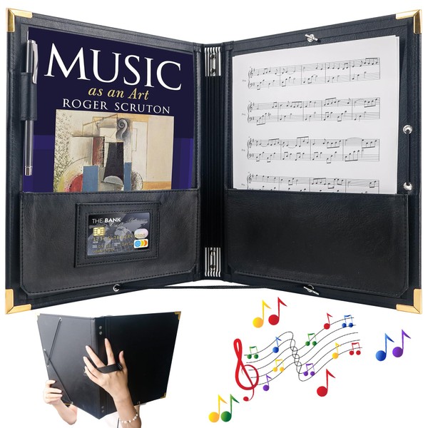 IvyRobes Choral Music Holder with Elastic String PU Leather Sheet