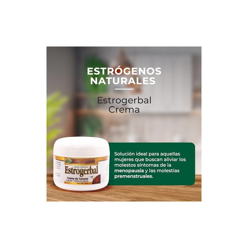 VIDA HERBAL Crema Estrogerbal de camote, Antiestres, Desinflamatoria, Menopausia, Frasco
