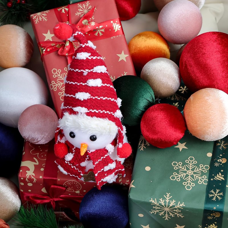ZningEsxi 9pcs Velvet Christmas Ornaments Ball 3.15 in Velvet Xmas
