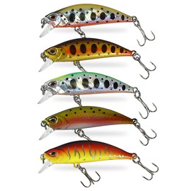 Night Army Fishing Tackle Lure, 0.2 oz (5 g), Trout Minnow, 5 Colors, Heavy Sinking Type, Mountain Stream Minnow (Trout Color)