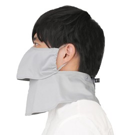YAKeNU UV CUT MASK ,UV Sun Protection mask for face-Neck ”Yake-nu SO-Cool” (518W LightGray WIDE)