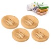 GEEKHOM Soap Dish Holder, [Pack of 4] Natural Bamboo Self