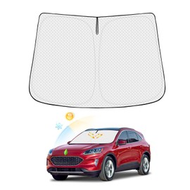 Canvcle - Parasol para parabrisas para Ford Escape 2020-2024, accesorios gruesos, plegable, 6 capas, protector de parasol para ventana frontal, bloqueo de rayos UV, mantiene el vehículo fresco