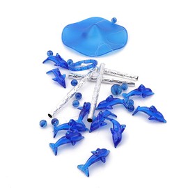 QINIZX Campanas de viento de delfín de acrílico azul para decoración de interiores y exteriores, jardín, hilado, patio y decoración del hogar, campanilla de viento, adorno colgante de campana, regalo para amigos, festival y fiesta, inauguración de la cas