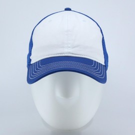 The Vintage Year Washed Cotton Low Profile Mesh Adjustable Trucker Baseball Cap (Royal/White/Royal)